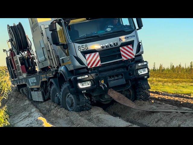 No one expected this from the truck's driver! When mud and off road are the part of the job.