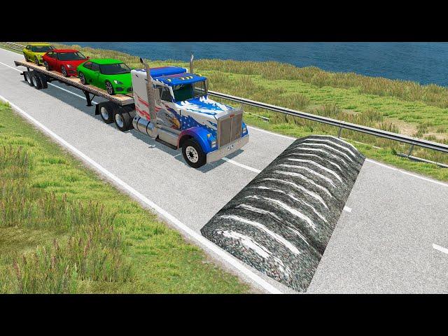 Cars vs Massive Speed Bumps | BeamNG Drive | Crash Test