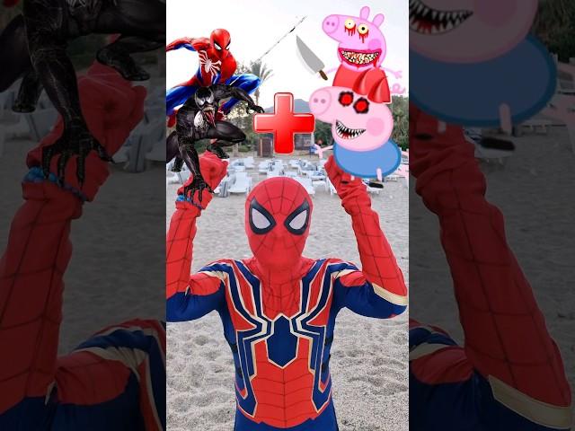 Spiderman and Venom + Peppa Pig and George EXE = Marvel Animation #spiderman #marvel #peppapig