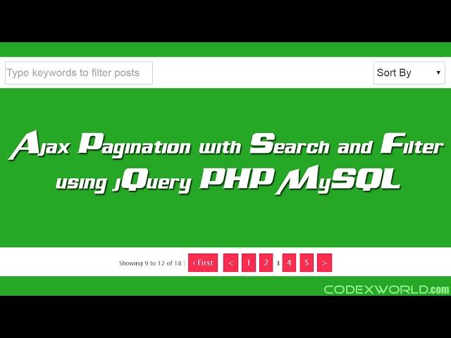 Ajax Pagination with Search and Filter in PHP