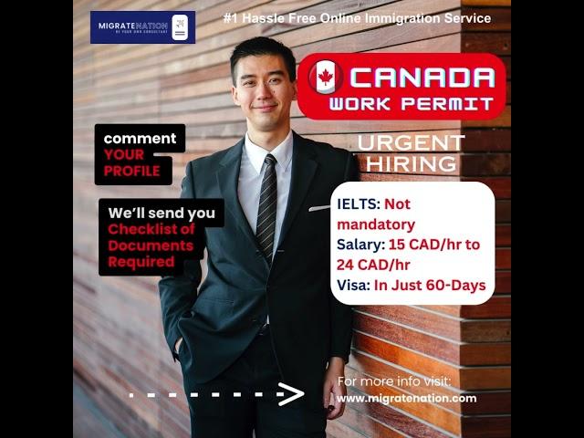 Canada Work Permit | Canada Work Visa 2024 | Canada in just 3-months #canadaworkpermit