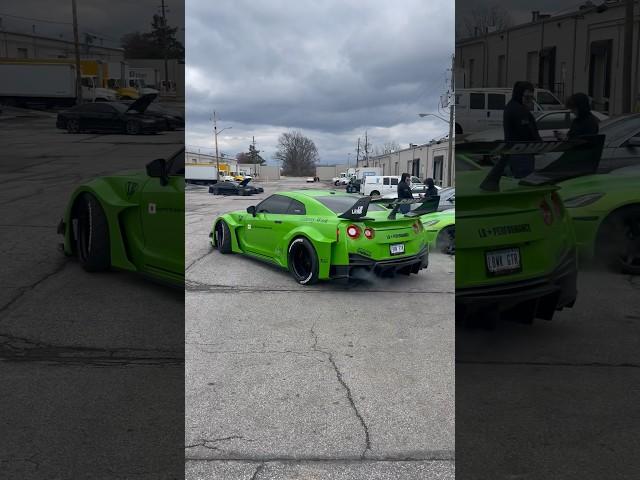 Green Liberty Walked Nissan GT-R￼ #libertywalk #capturedbybarrett #nissangtr #bagged #cars