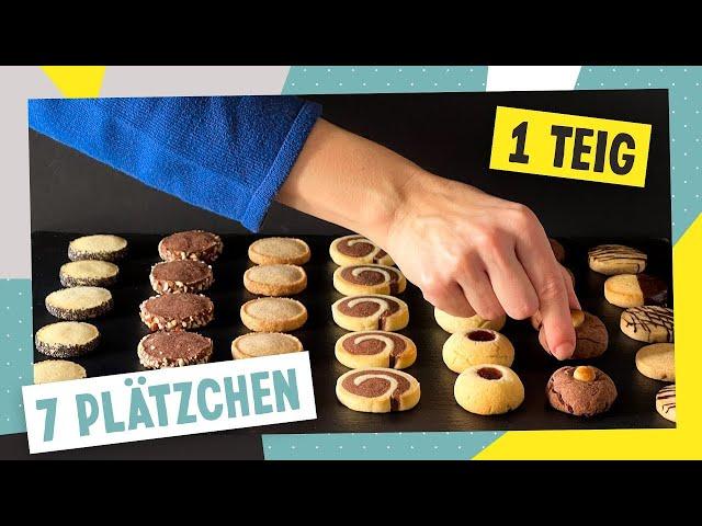 7 Weihnachtsplätzchen aus 1 Teig – schnell & einfach gemacht!