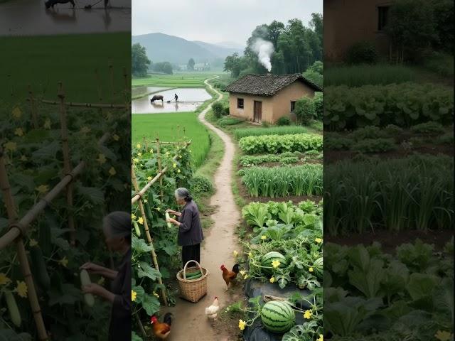Watermelon Harvest in the Garden | PEACEFUL Rural Life from My Grandparents