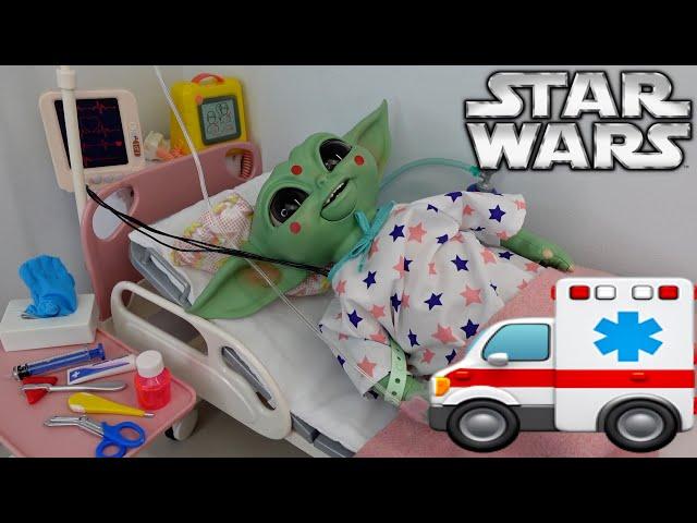 Baby Yoda Goes to the Hospital in An Ambulance 