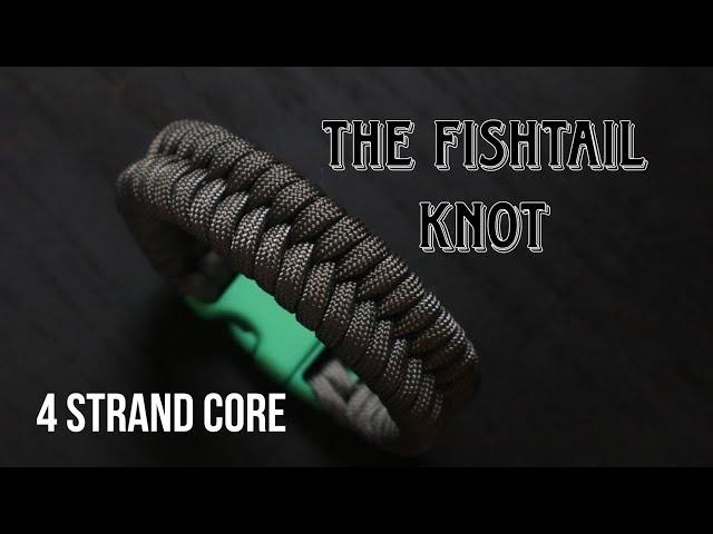 HOW TO MAKE 4 FOUR STRAND FISHTAIL KNOT PARACORD BRACELET, EASY PARACORD TUTORIAL.