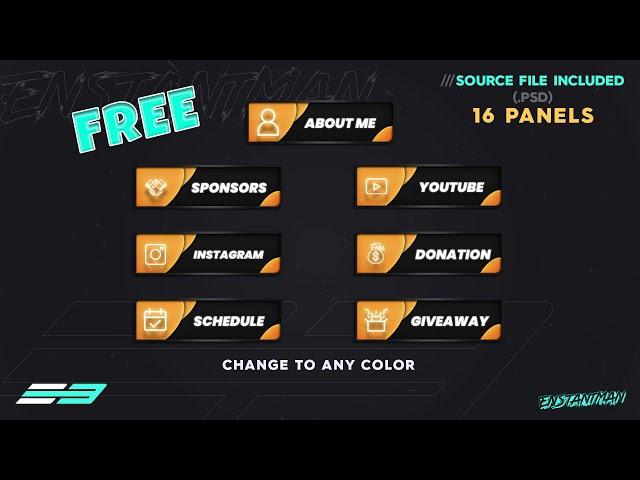 FREE! Twitch Panels Pack | Roundy Sleeky A Clean & Modern Twitch Panels Template 2020 | Twitch