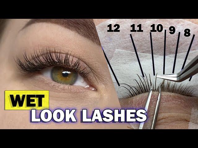 WET LOOK LASH / How to create a wispy eyelash extensions / Hybrid Set