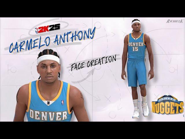 Young Carmelo Anthony Face Creation + Tattoos NBA 2K25