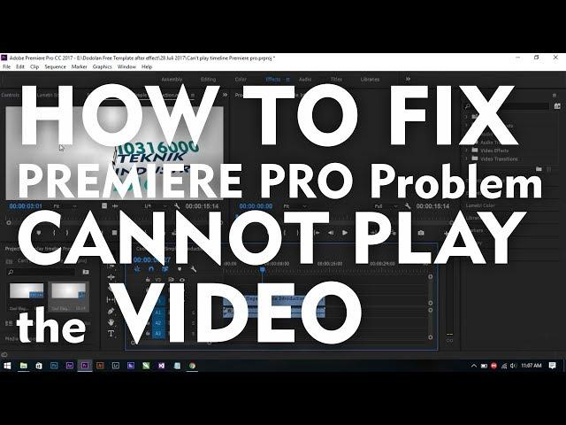 Premiere Pro cannot play the video PROBLEM SOLVED