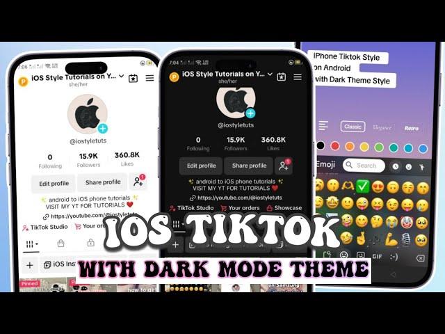 iOS TikTok iPhone style with Dark mode on any Android