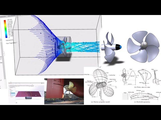 Solidworks Tutorial l Make Marine Propeller for ships & boats + Water Flow Simulation