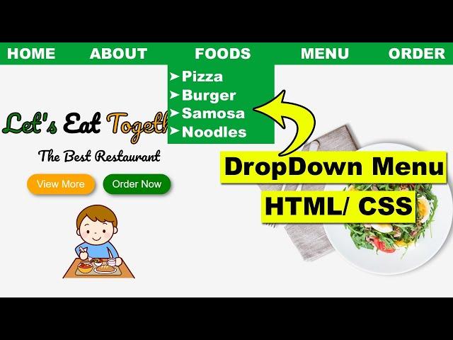 How to make drop down menu using HTML and CSS, Simple Dropdown menu using HTML and CSS