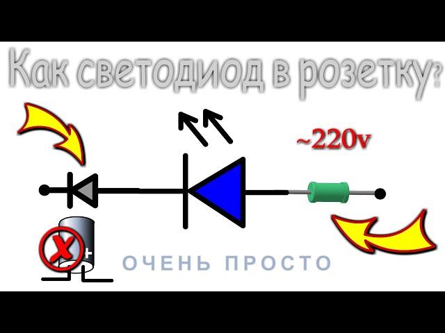  ПРОСТОЙ ДРАЙВЕР для СВЕТОДИОДА в РОЗЕТКУ 220 вольт