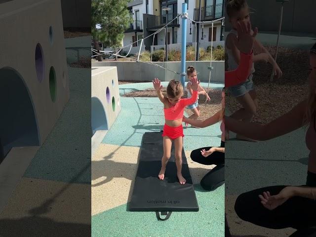 Big gymnast back hand spring girl