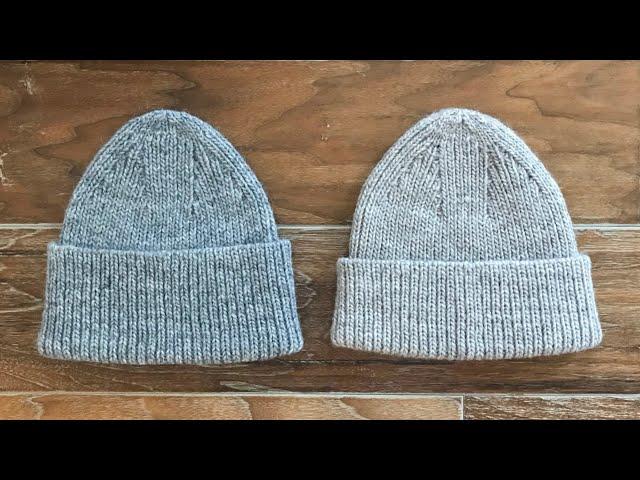 How to knit a HAT: "Northern Taurids" - an "inside out" unisex style ribbed hat. EASY, Step by step.