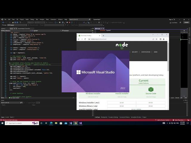 NodeJS Project in Visual Studio 2022 (Getting Started)