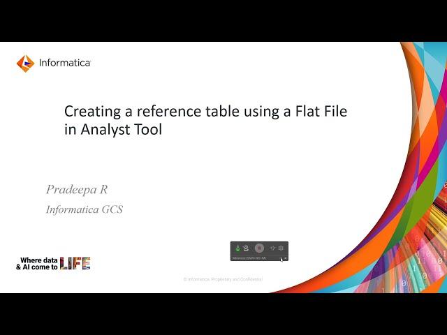 Creating a Reference Table using a Flatfile in the Analyst Tool