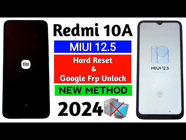 Redmi 10A Hard reset & Google Frp Unlock MIUI 12.5 (Without Pc)