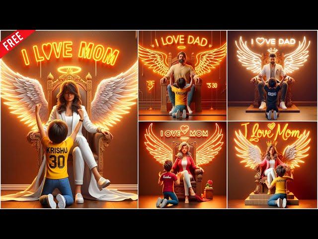 How To Create 3D Mom Dad Wings Name Images Video Editing | Bing ai | Bing image creator tutorial