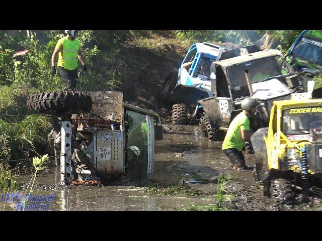 Off-road racing with self-built and improved off-road jeeps. Off-road event. Klaperjahte 2023 / ET 1