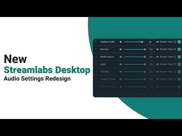 New Streamlabs Desktop Audio Settings Redesign