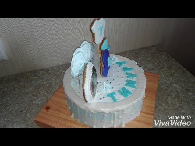 Торт на годик мальчику! ИДЕЯ УКРАШЕНИЯ ДЕТСКОГО ТОРТА