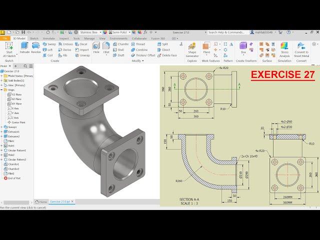 Autodesk Inventor Tutorial For Beginners Exercise 27