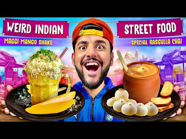 Eating INDIA’s Most Weird Street FOOD for 24 Hours !! *Maggi Mangoshake*