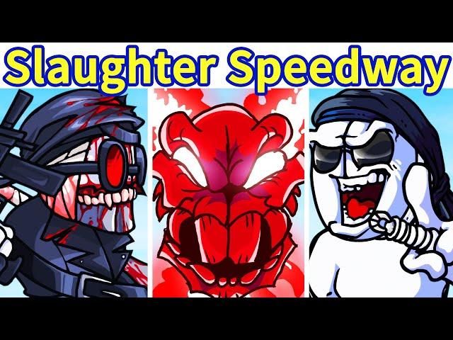 FNF: Slaughter Speedway But Everyone Is Here! (Hellclown, Hank, Sanford, Deimos) | FNF Mod/Fanmade