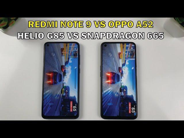 Xiaomi Redmi Note 9 vs Oppo A52 | Helio G85 vs Snapdragon 665 Speedtest, Camera Comparison