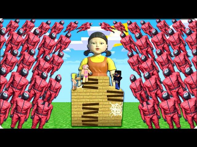 ЦУНАМИ из ИГРА в КАЛЬМАРА в МАЙНКРАФТ! Нубик Шеди Леска Бункер в Майнкрафте 100% Троллинг