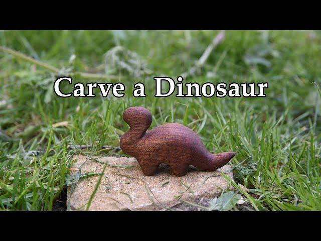 Carving a little dinosaur out of wood | Simple whittling tutorial