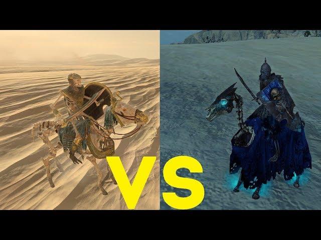 Всадники Нехекары vs Черные рыцари Total War Warhammer 2. тесты юнитов v1.5.0.