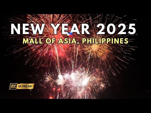 WELCOMING 2025 IN THE PHILIPPINES  MALL OF ASIA NEW YEAR 2025 Fireworks Show! 4K