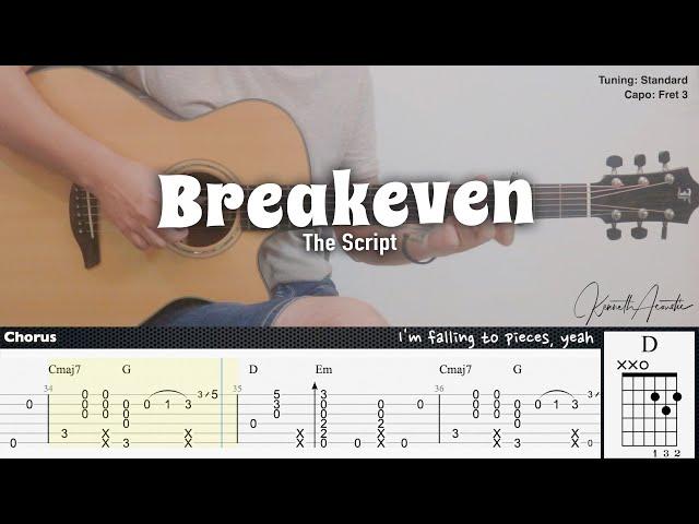 Breakeven - The Script | Fingerstyle Guitar | TAB + Chords + Lyrics