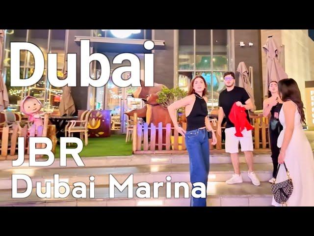 Dubai [4K] Night JBR, Dubai Marina Walking Tour 