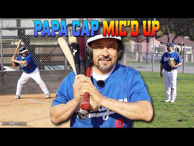 PAPA CAP MIC'D UP BASEBALL GAME! | Kleschka Vlogs