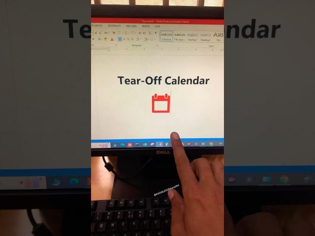  Tear-Off Calendar Shortcut Key #computer #shorts #msword