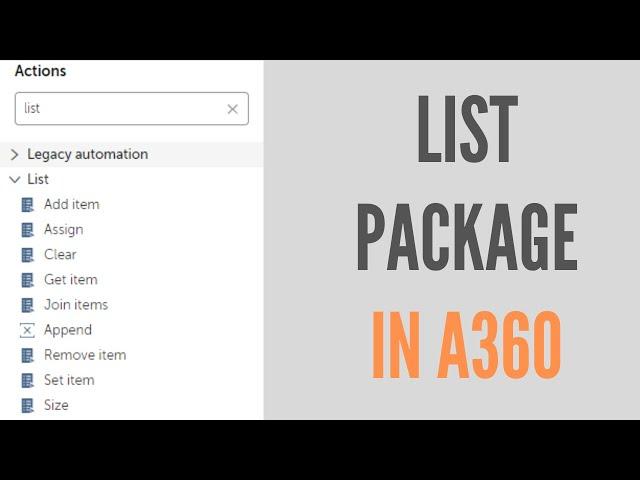 List Package in A360 | RPA A360 Tutorial | RPAFeed