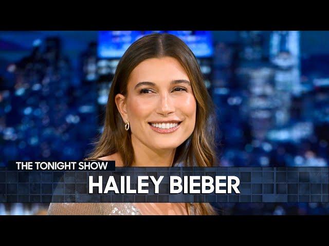 Hailey Bieber Talks Justin Bieber, Hannah Montana and Her Skin-Care Line Rhode | The Tonight Show