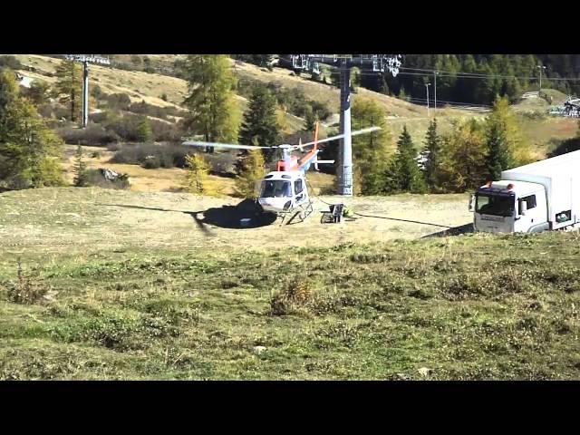 Heli OE-XHM Tankstopp am Komperdell in Serfaus