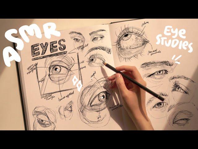 eye studies ️ ASMR SKETCH WITH ME (no music)