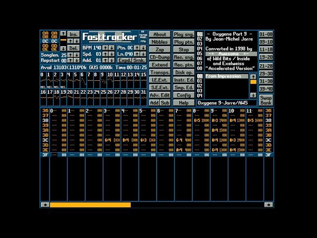 FastTracker 2 - "Oxygene, Pt. 8" by Victor Vergara (Awesome) - Jean Michel Jarre - DOSBox 0.74