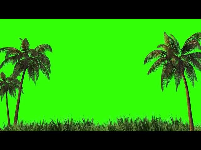 4k Tree And Grass | Green Screen | | Green Screen Animation |