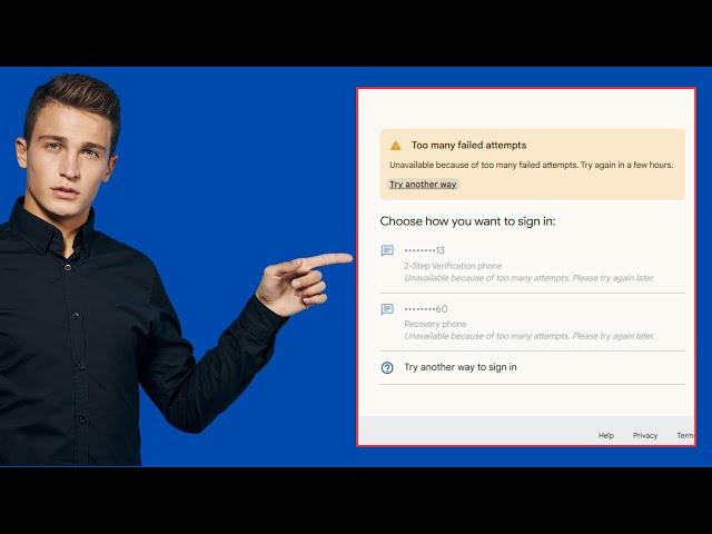 Fix Gmail Locked - Too Many Failed Attempts  | Unavailabe Because Of Too Many Attempts Failed Gmail