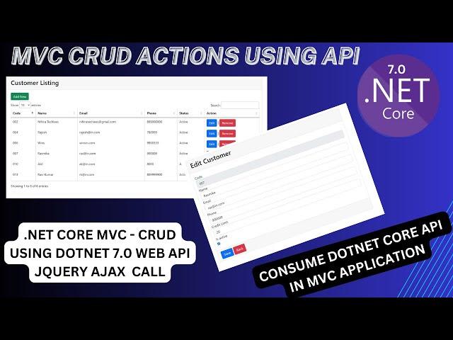 .NET Core MVC CRUD  using .NET Core Web API and ajax call | Consume secured  .NET Core API in MVC