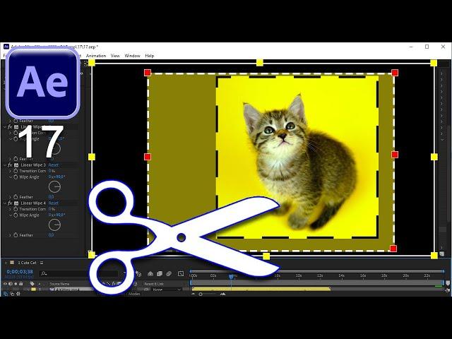 Как  Обрезать КРАЯ Видео в Adobe After Effects 🟦 3 Способа Crop КАДРИРОВАТЬ. Эффект БЫСТРО Урок 17