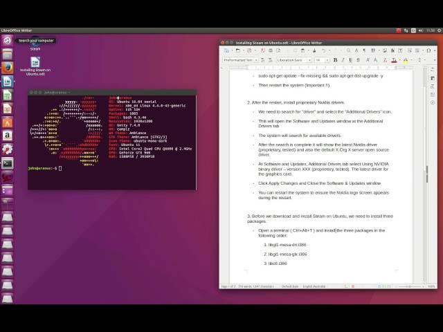 Ubuntu 16.04 Steam & Nvidia Drivers Installation