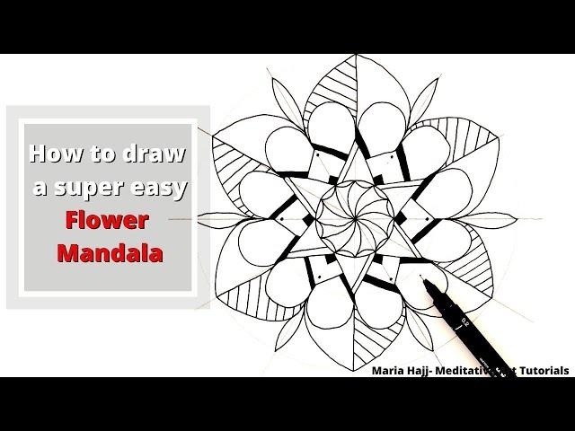 Step by step tutorial for beginners/ Simple & Easy Mandala #1